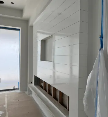 Interior shiplap wall for farmhouse style